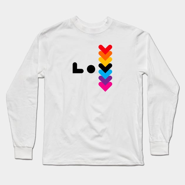 LOV design, rainbow version Long Sleeve T-Shirt by kindsouldesign